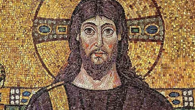 6th-century mosaic in Sant'Apollinare Nuovo, 2015/02/640px-Christus_Ravenna_Mosaic-e1428430668969.jpg 