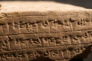 An inscribed baked brick from the ziggurat at Al Untash Napirisha, modern Chogha Zanbil, in south western Iran (Khuzestan province). This site was also known as Dur Untash to the Assyrians. The text is a dedicatory inscription that begins:  “I, Untash Napirisha, son of Humbanumena...”  Date:  13th century B.C.E.  More information:  http://www.livius.org/cg-cm/choga_zanbil/choga_zanbil2.html